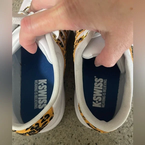 K Swiss Women’s Court Pro II Court White/Leopard Sneaker Size 11 - Picture 7 of 9